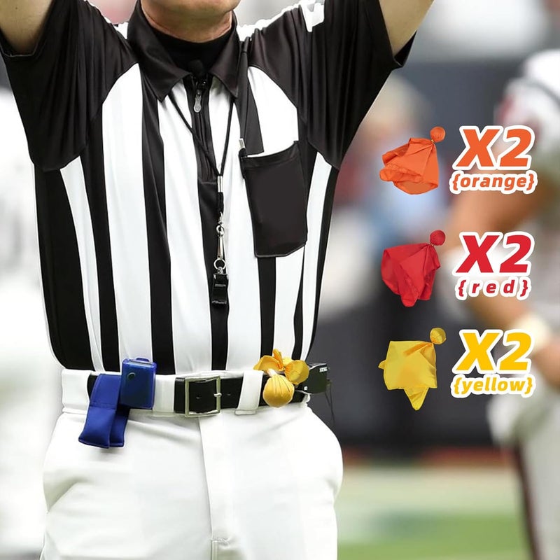 Flylin 6Pcs Football Penalty Flags, Soccer Tossing Flags Referee Props Sports Fan Tossing Flags, Challenge Flag Football Games Accessory for Football/Lacrosse(Red+Yellow+Orange) - Image 5